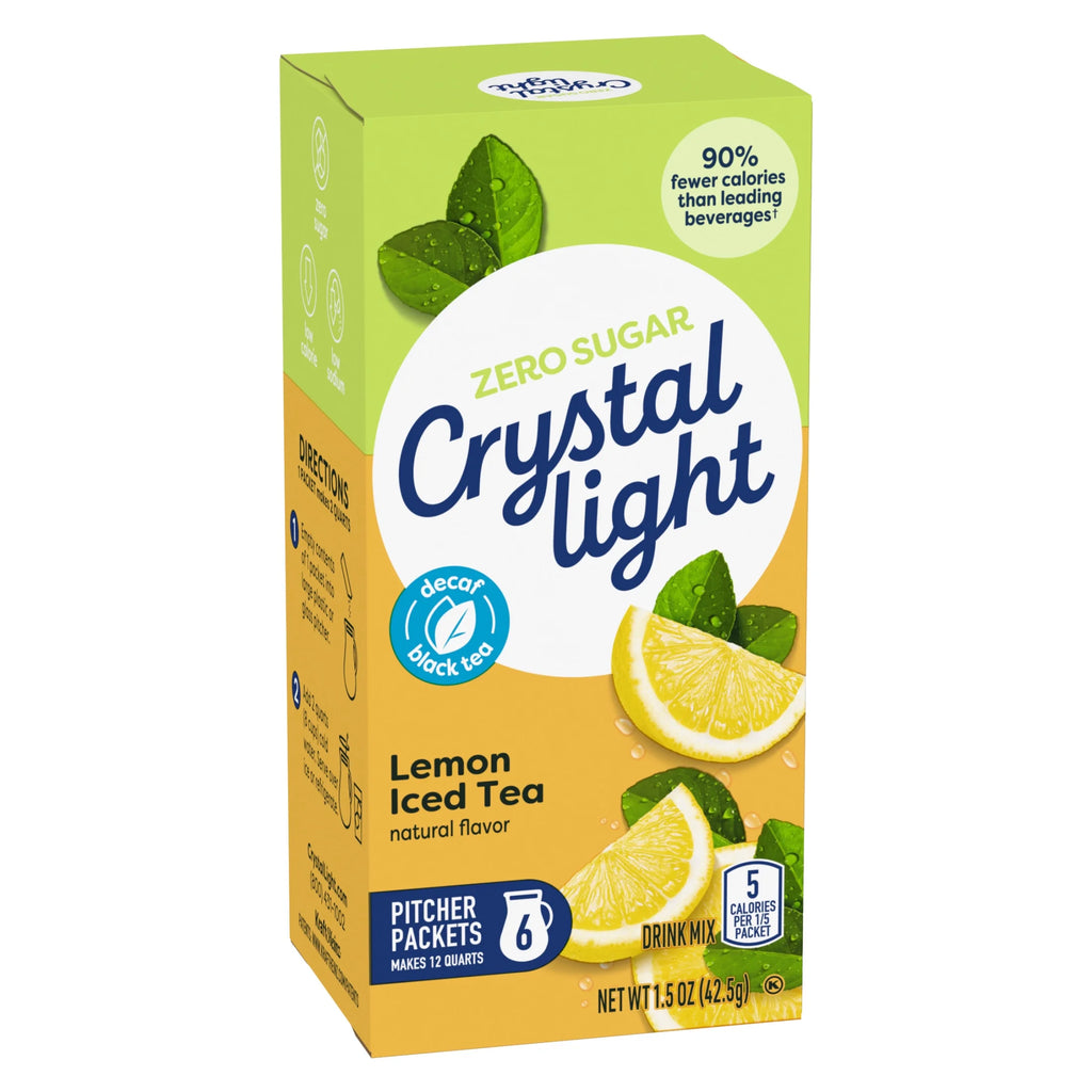 (2 Pack)  Drink Mix, 6 Pitcher Packets, for Flavorful Hydration and Shareable Refreshment, Decaf Lemon Natural Flavor Iced Tea, Made with Black Tea, 1.5 Oz