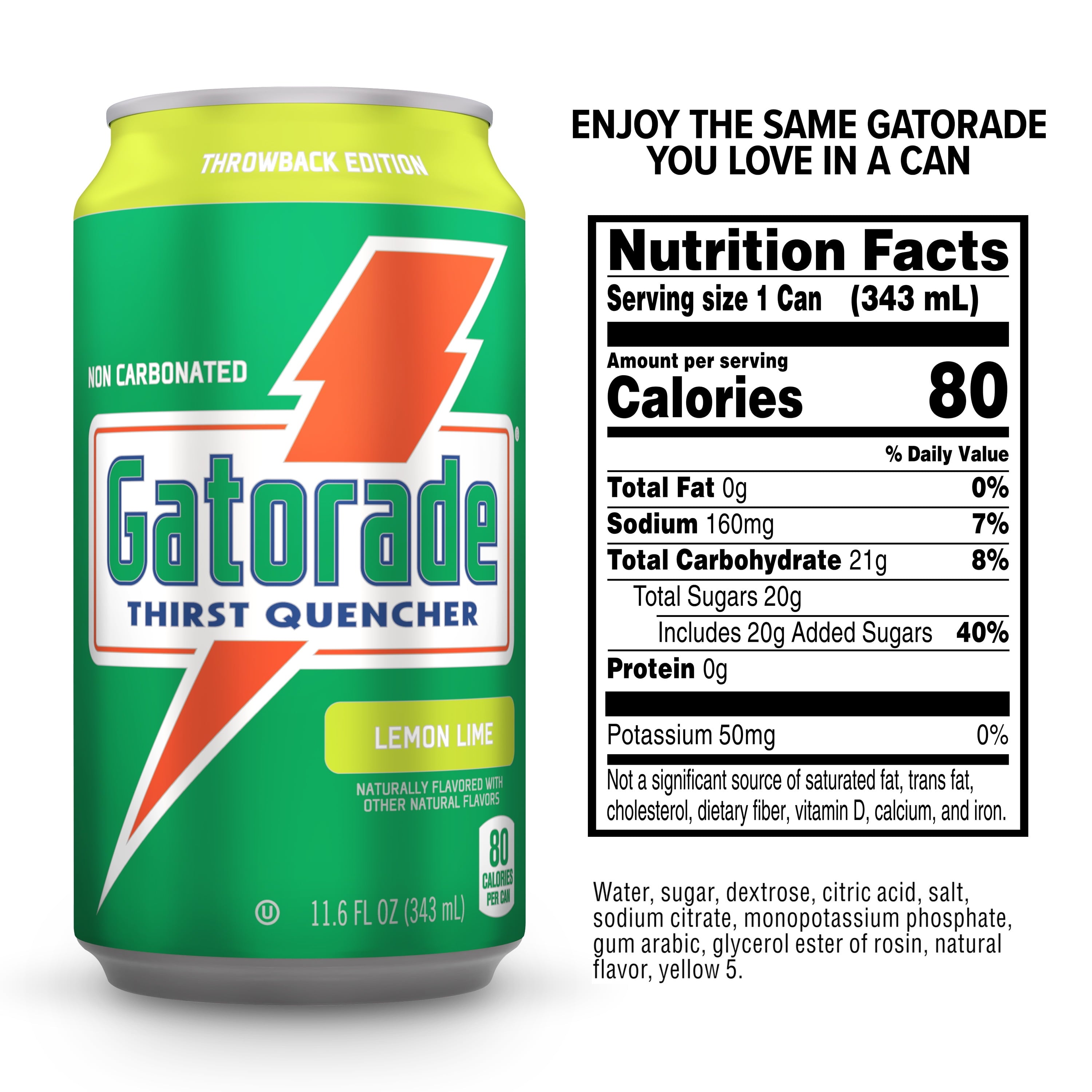 Thirst Quencher Sports Drink Cans, Lemon Lime, Electrolytes, 11.6 Fl Oz Cans (18 Pack)