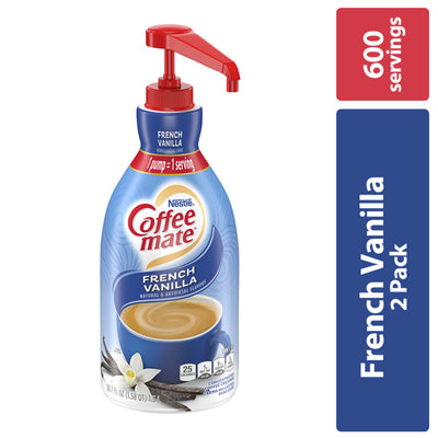 French Vanilla Liquid Coffee Creamer, Bulk Coffee Creamer Pump Bottle, 50.7 Oz