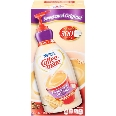Sweetened Original Liquid Coffee Creamer, Bulk Coffee Creamer Pump Bottle, 50.7 Oz