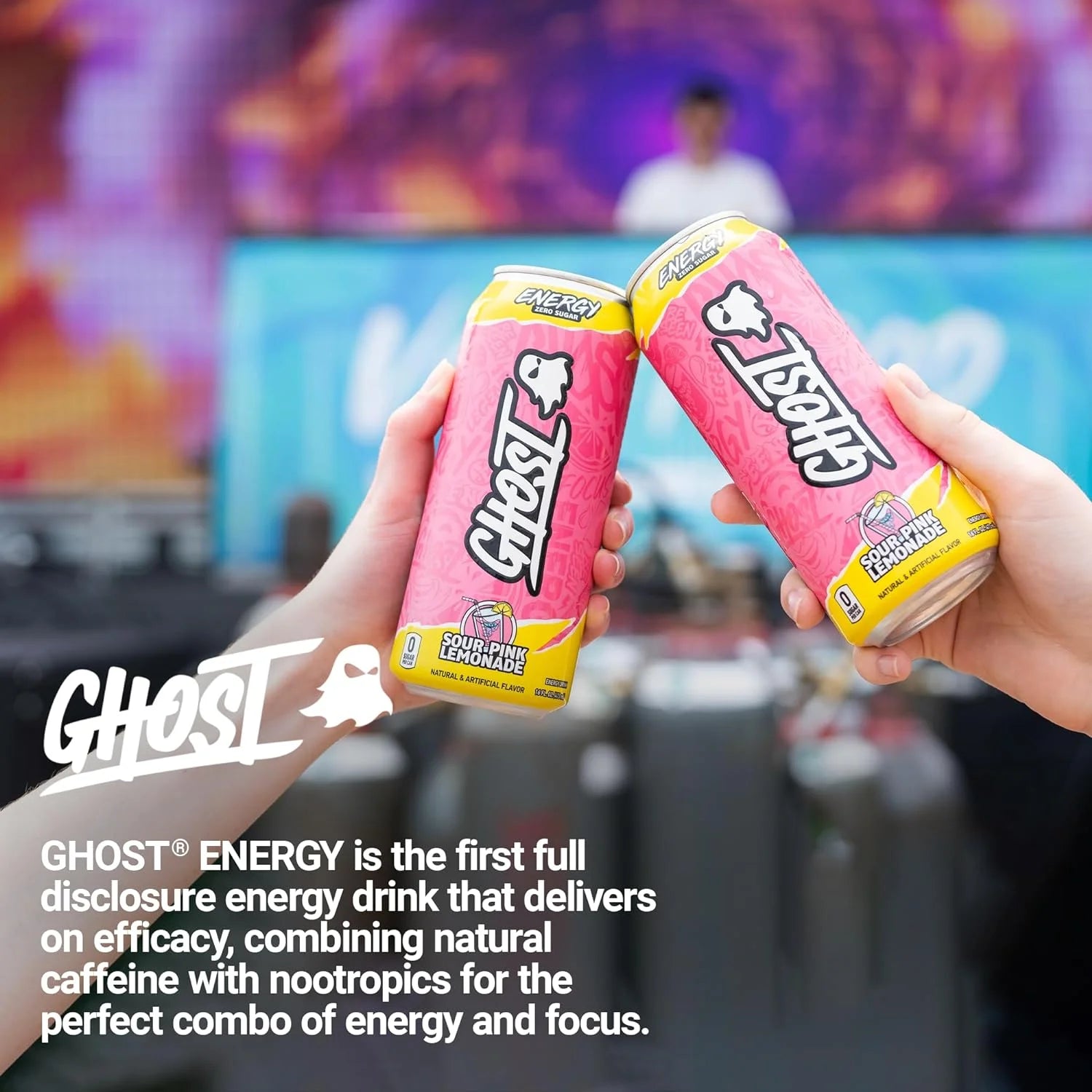 Zero Sugar Energy Drink, Sour Pink Lemonade, 16 Oz Can, 12 Pk
