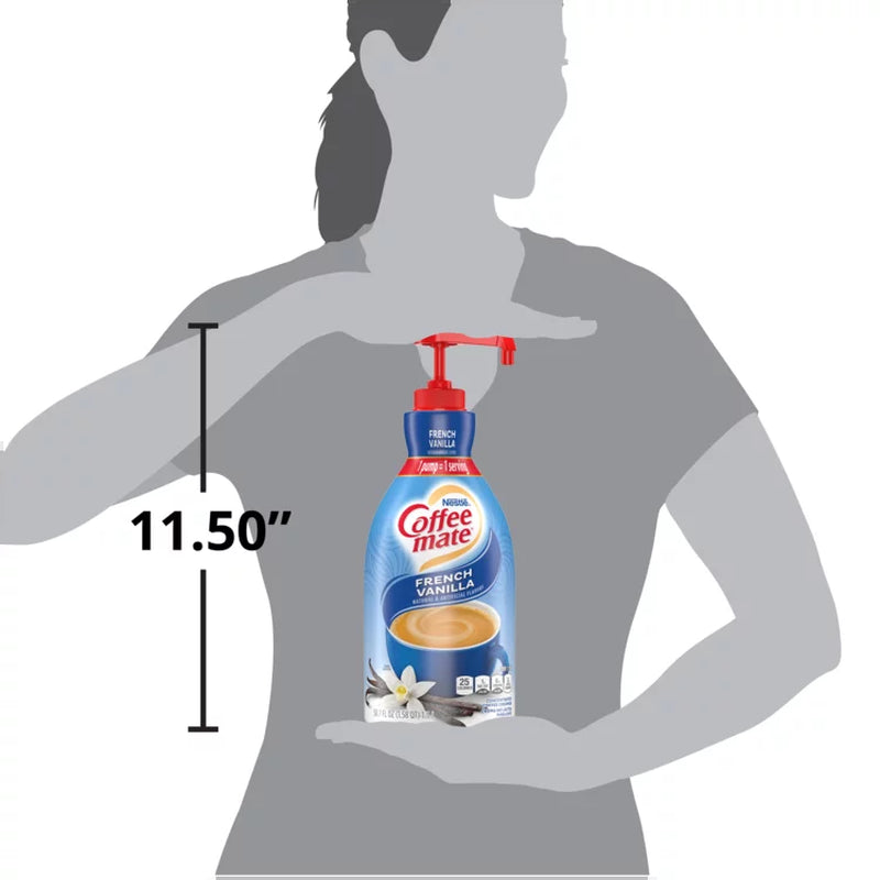 (2 Pack)  French Vanilla Liquid Coffee Creamer, Bulk Coffee Creamer Pump Bottles, 50.7 Oz