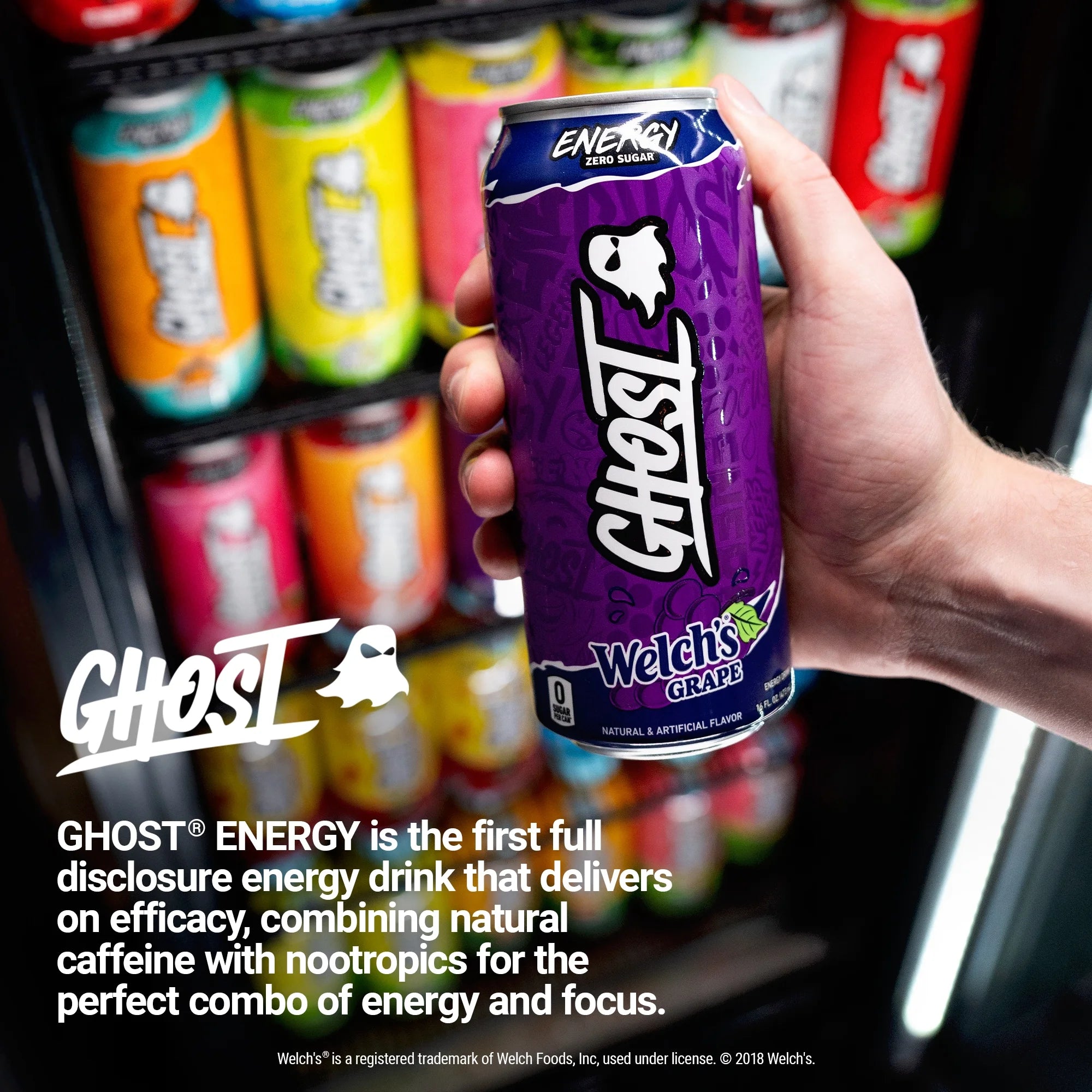 Zero Sugar Energy Drink, Welch'S Grape, 16 Oz Can, 12 Pk